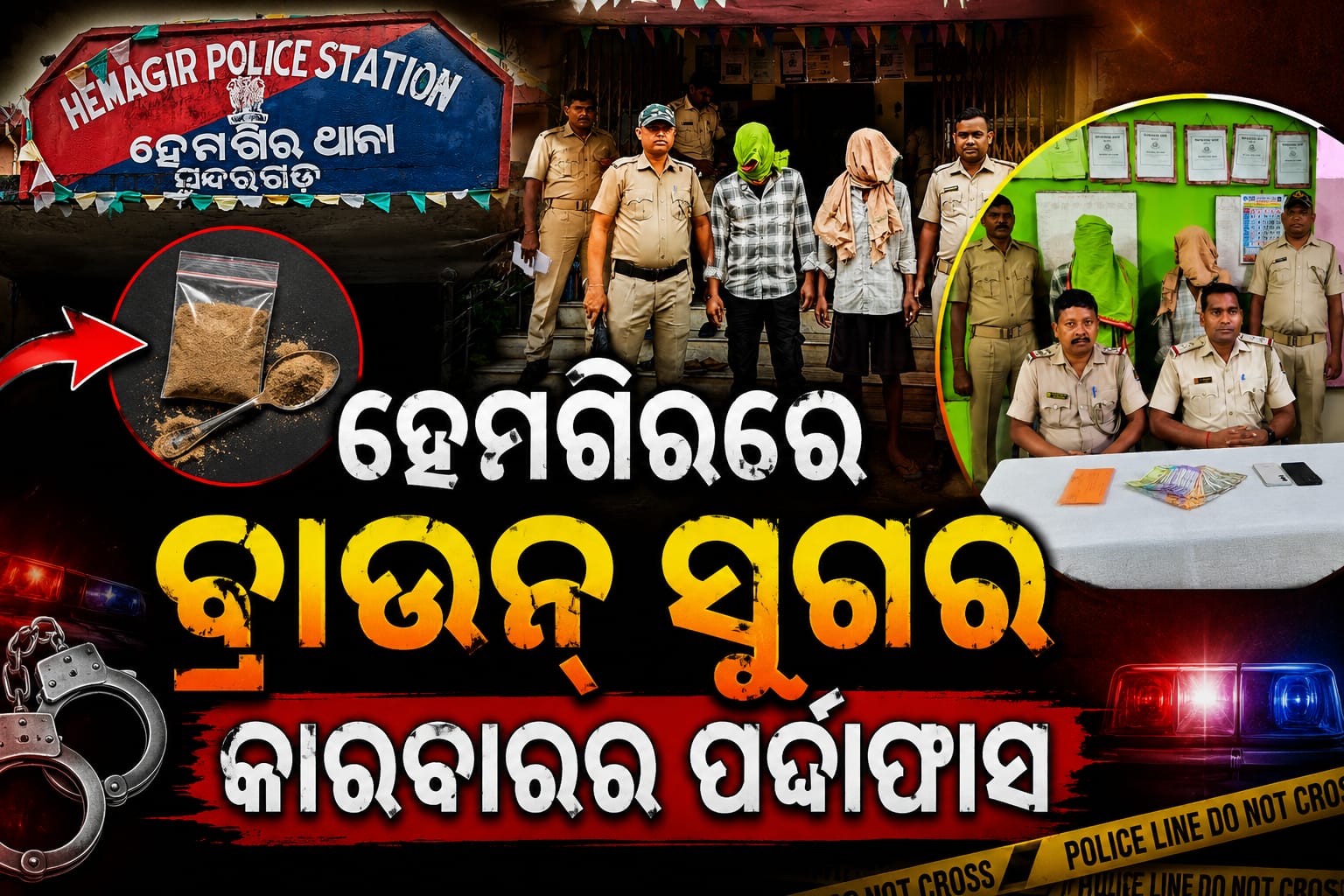 ବ୍ରାଉନ୍ ସୁଗାର କାରବାରର ପର୍ଦ୍ଦାଫାସ, ଦୁଇ ଗିରଫ